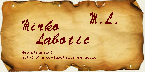 Mirko Labotić vizit kartica